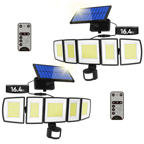 MDCMDCM solar motion lights outdoor with 16.4ft cable brighten entryways at night