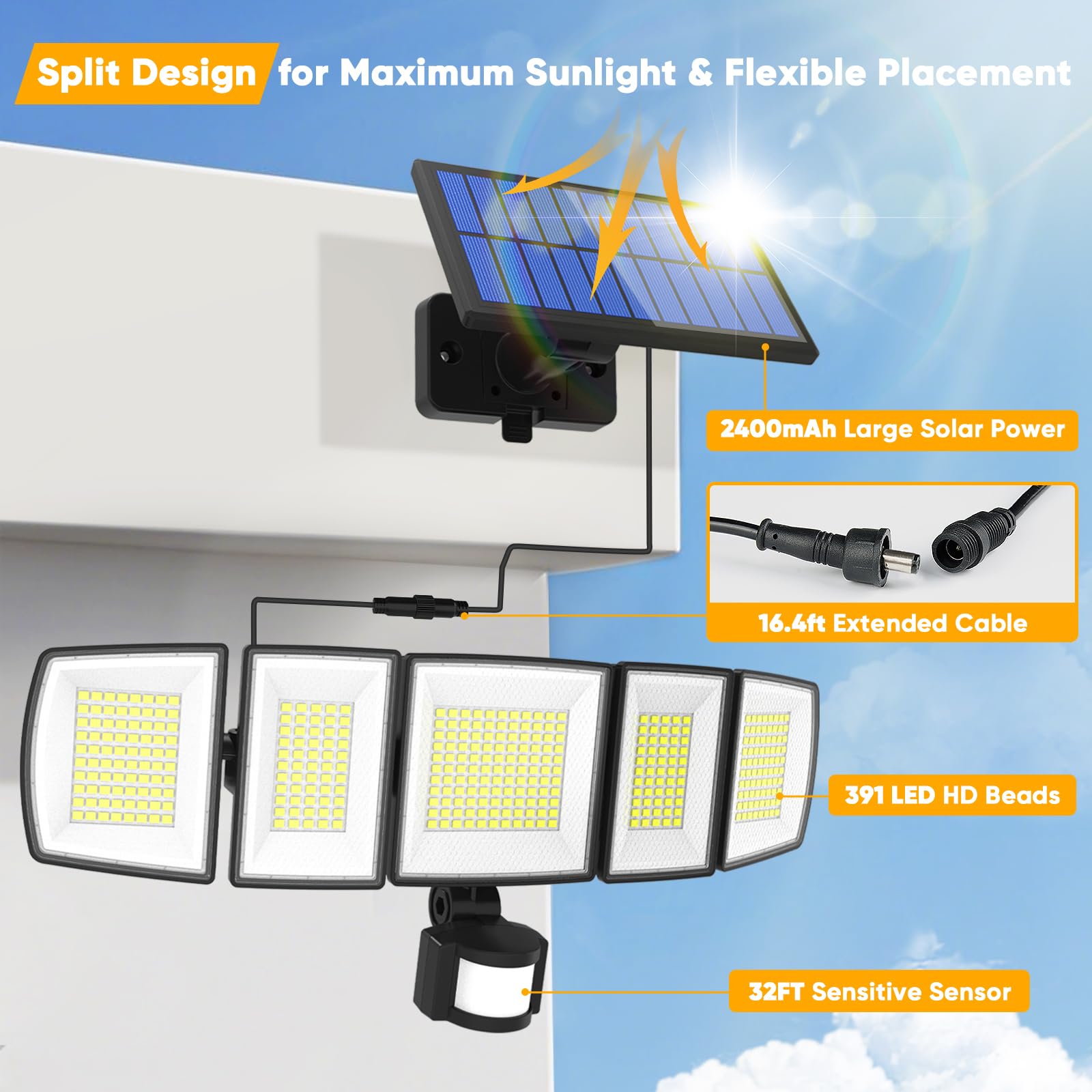 MDCMDCM solar motion lights remote control for adjustable brightness