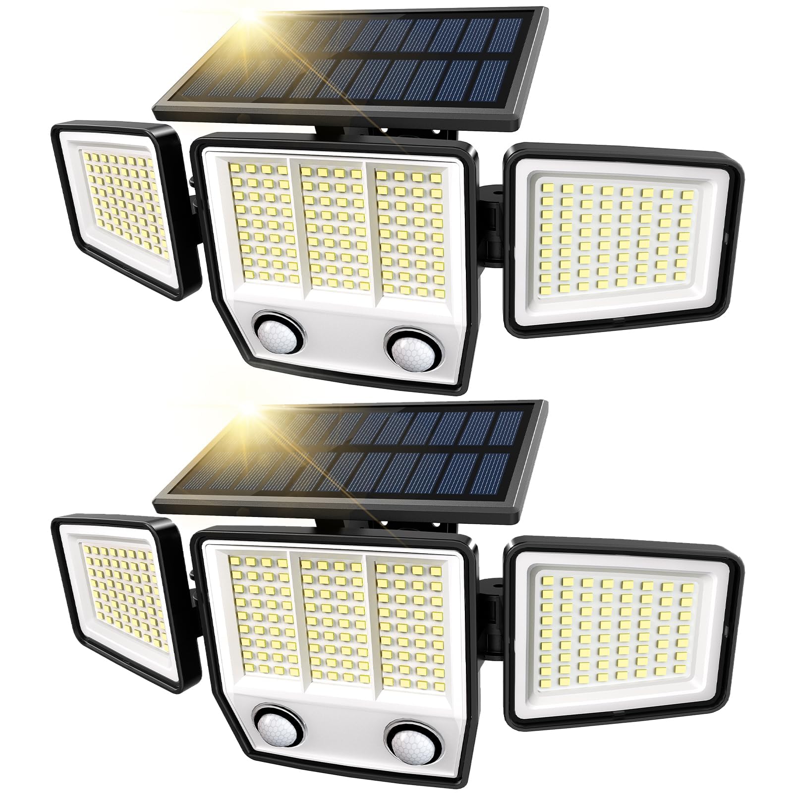 MDCMDCM 3-head solar motion light illuminating walkways for safer night entry