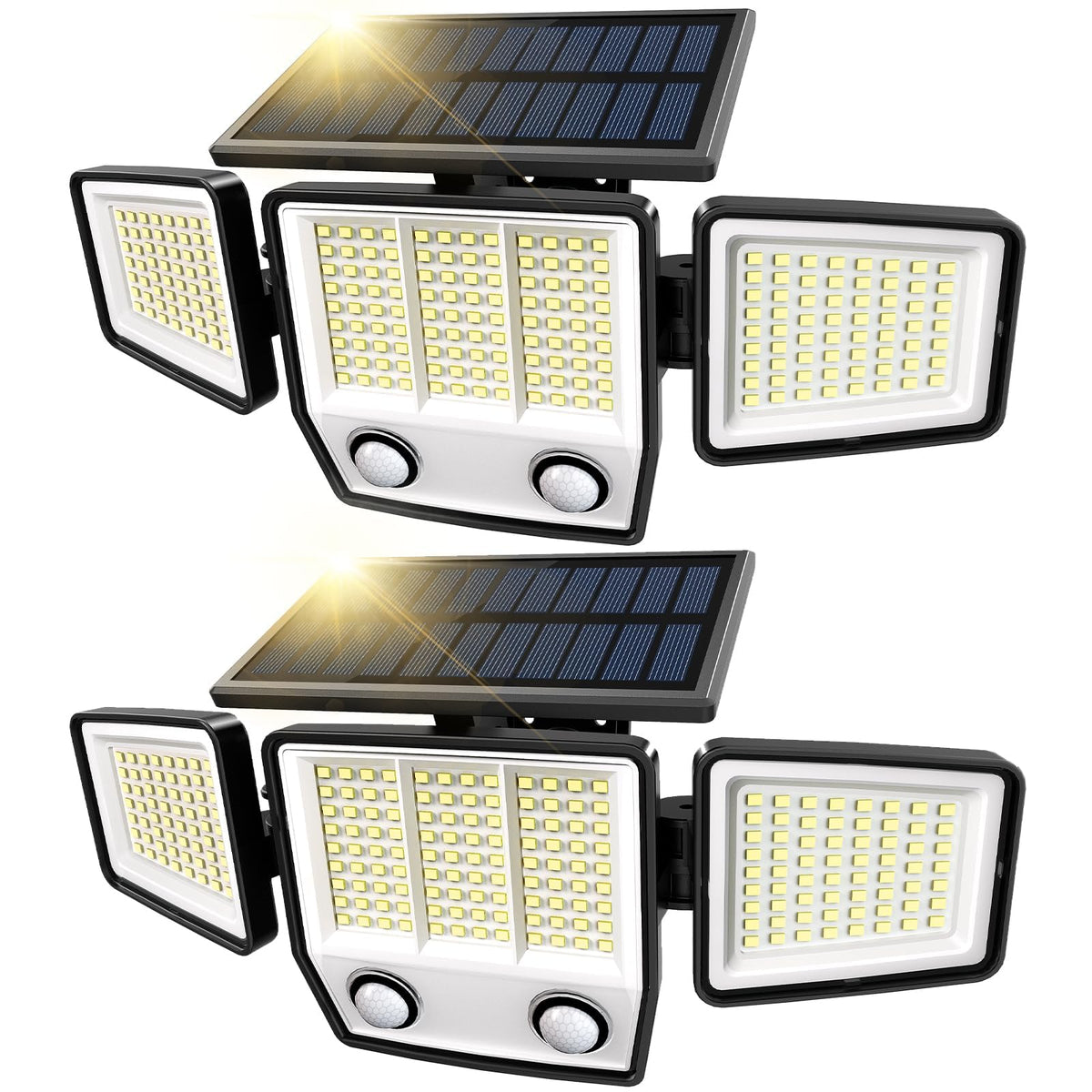 MDCMDCM 3-head solar motion light illuminating walkways for safer night entry