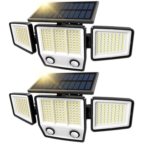 MDCMDCM 3-head solar motion light illuminating walkways for safer night entry