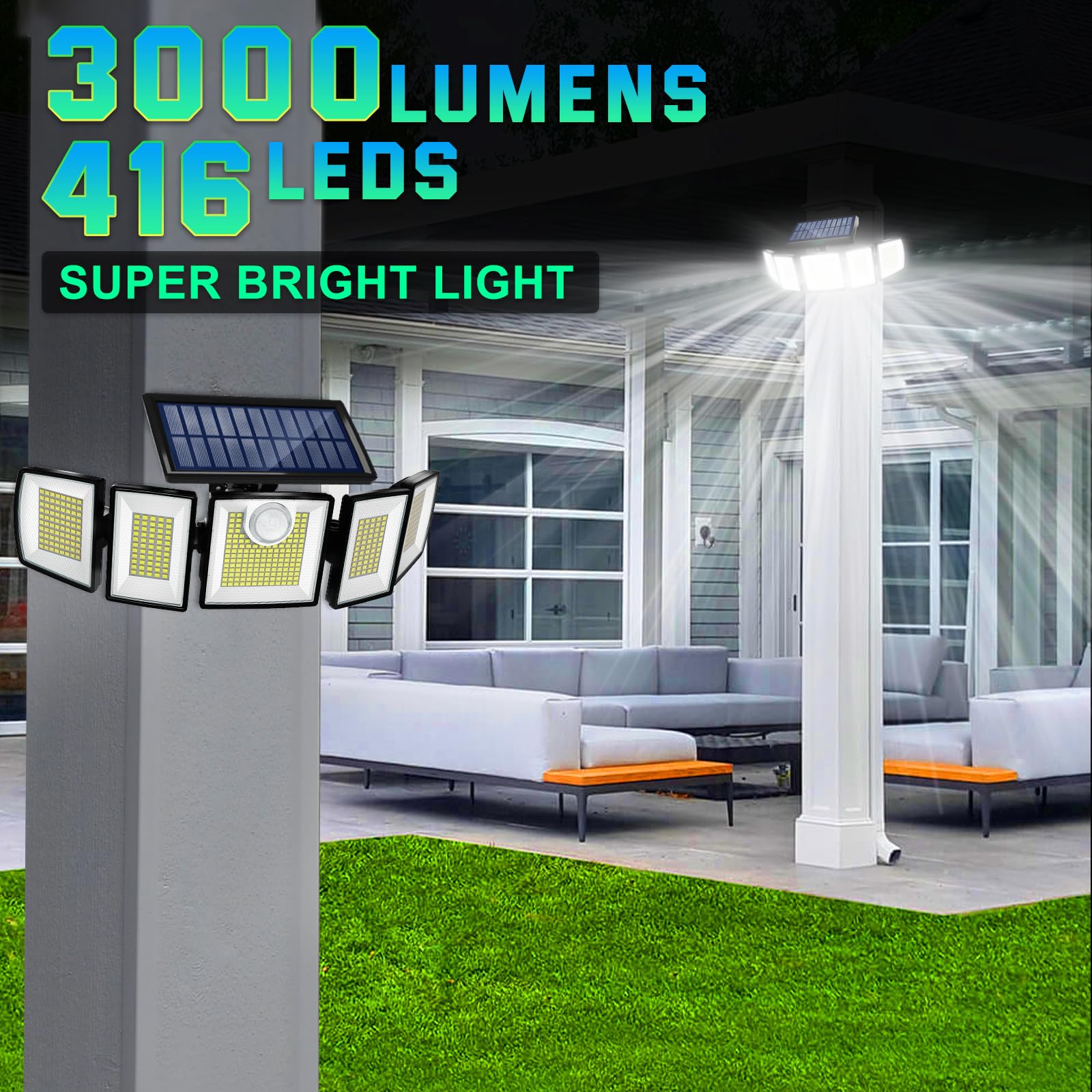 MDCMDCM five-head design providing 360-degree coverage for safer night lighting