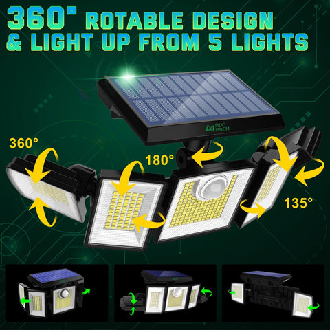 2400mAh battery supports long-lasting, low-maintenance outdoor lighting.