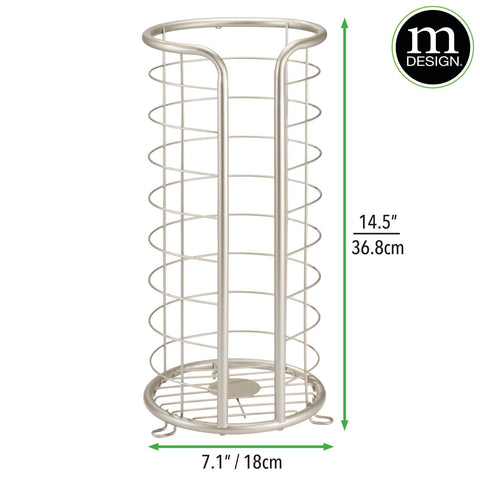 mdesign omni-collection satin finish bathroom stand blends style with extra toilet paper storage