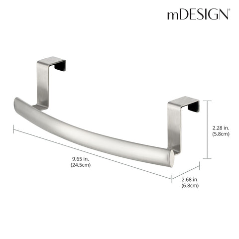 mDesign two-pack towel holders maximize space on limited doors.