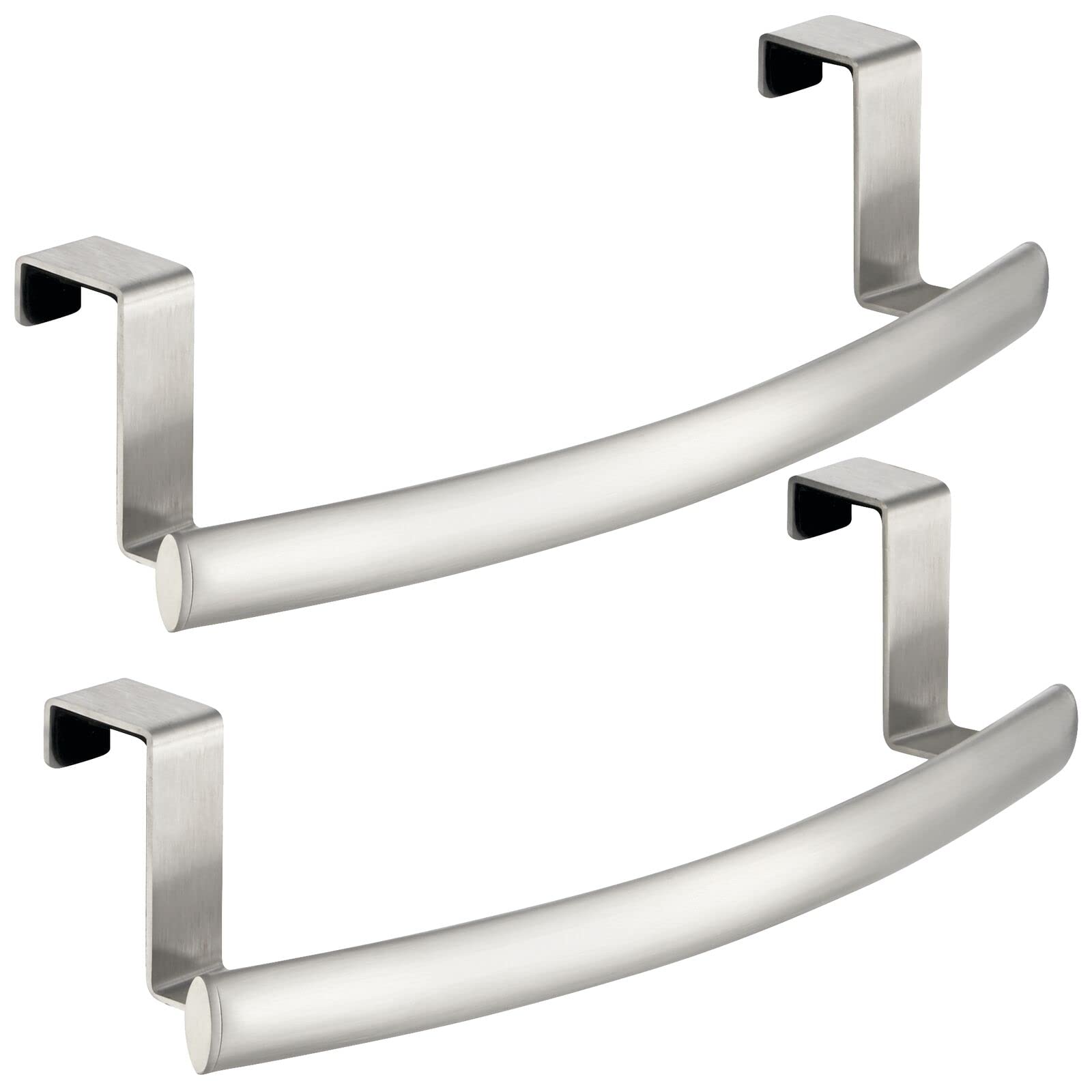 mDesign sturdy steel construction offers reliable door-hanging towel storage.