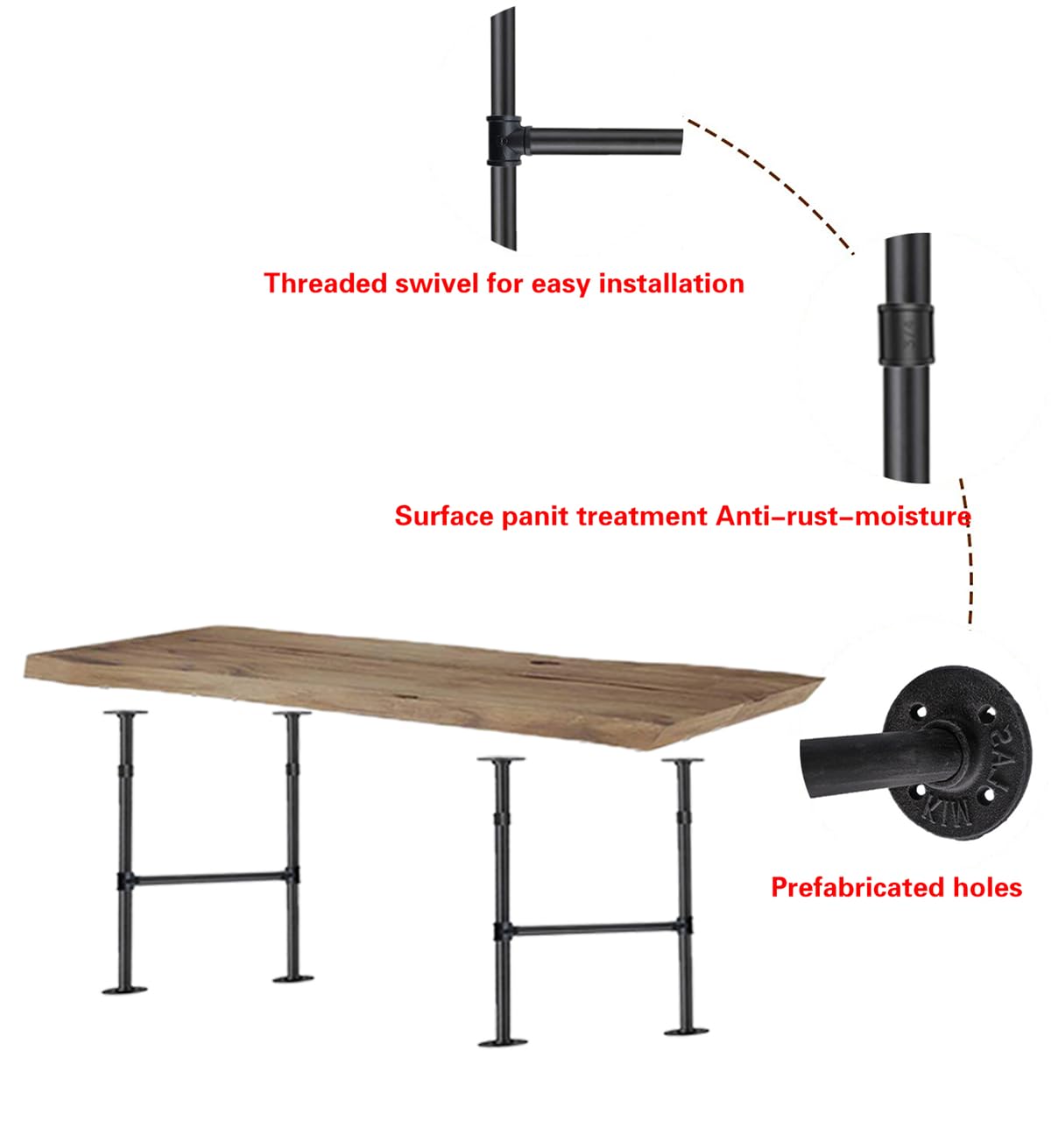 Mdjwjj adjustable metal legs help level a modern workspace.