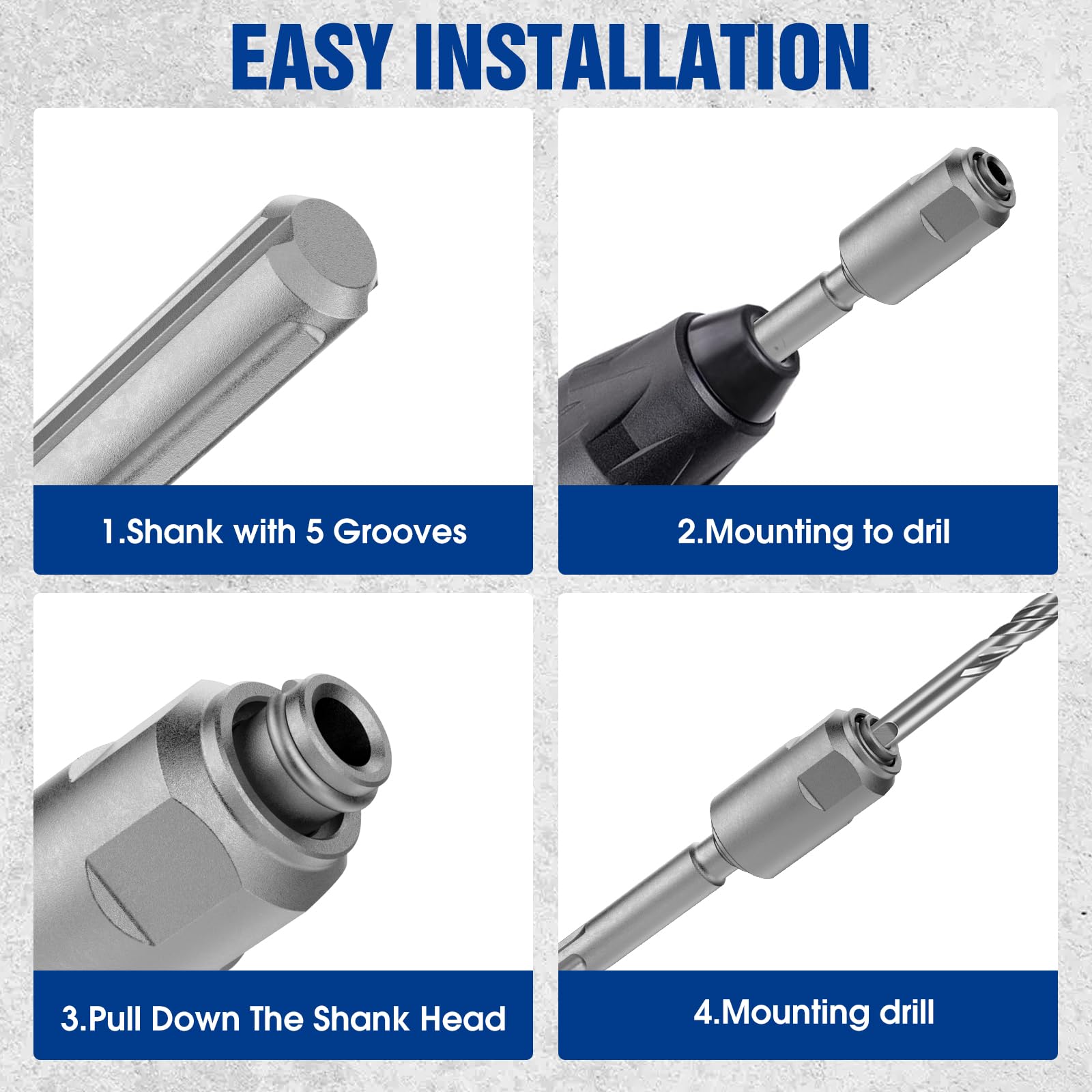 MDKave quick-change shank system enables fast, tool swaps.