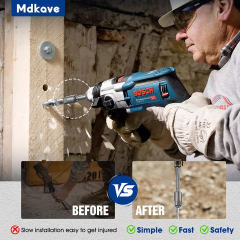 MDKave SDS-Max to SDS-Plus adapter connection detail with precise fit.