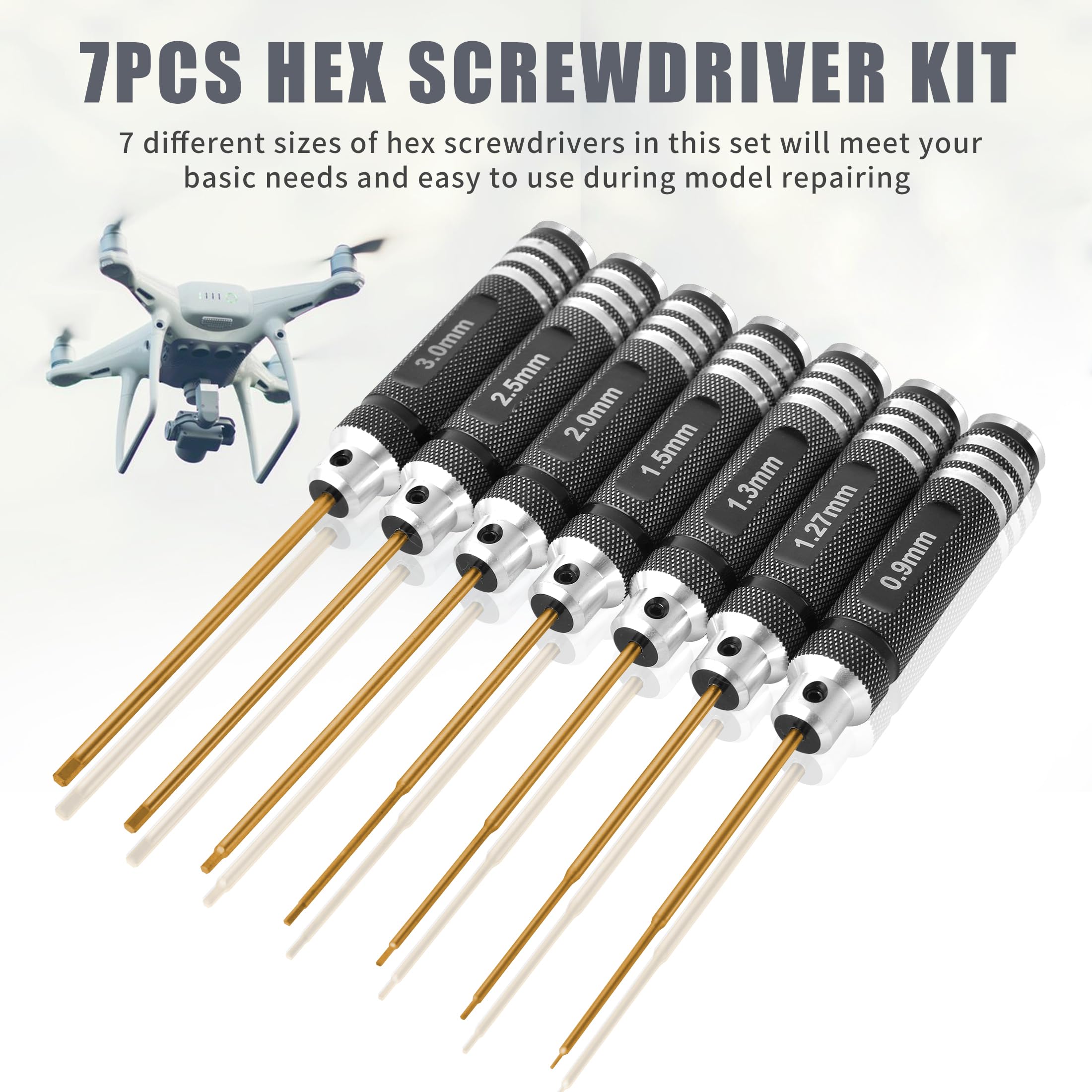 MDLHOBBY 2.0mm Ti-plated hex screwdriver for robust motor screws