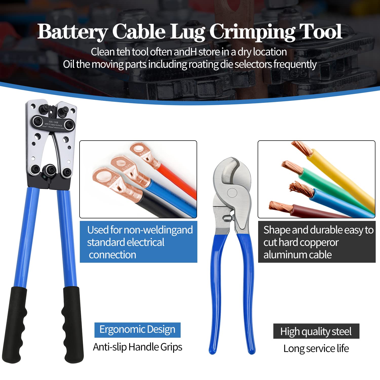Mdvora cable cutter handles hard copper or aluminum cables