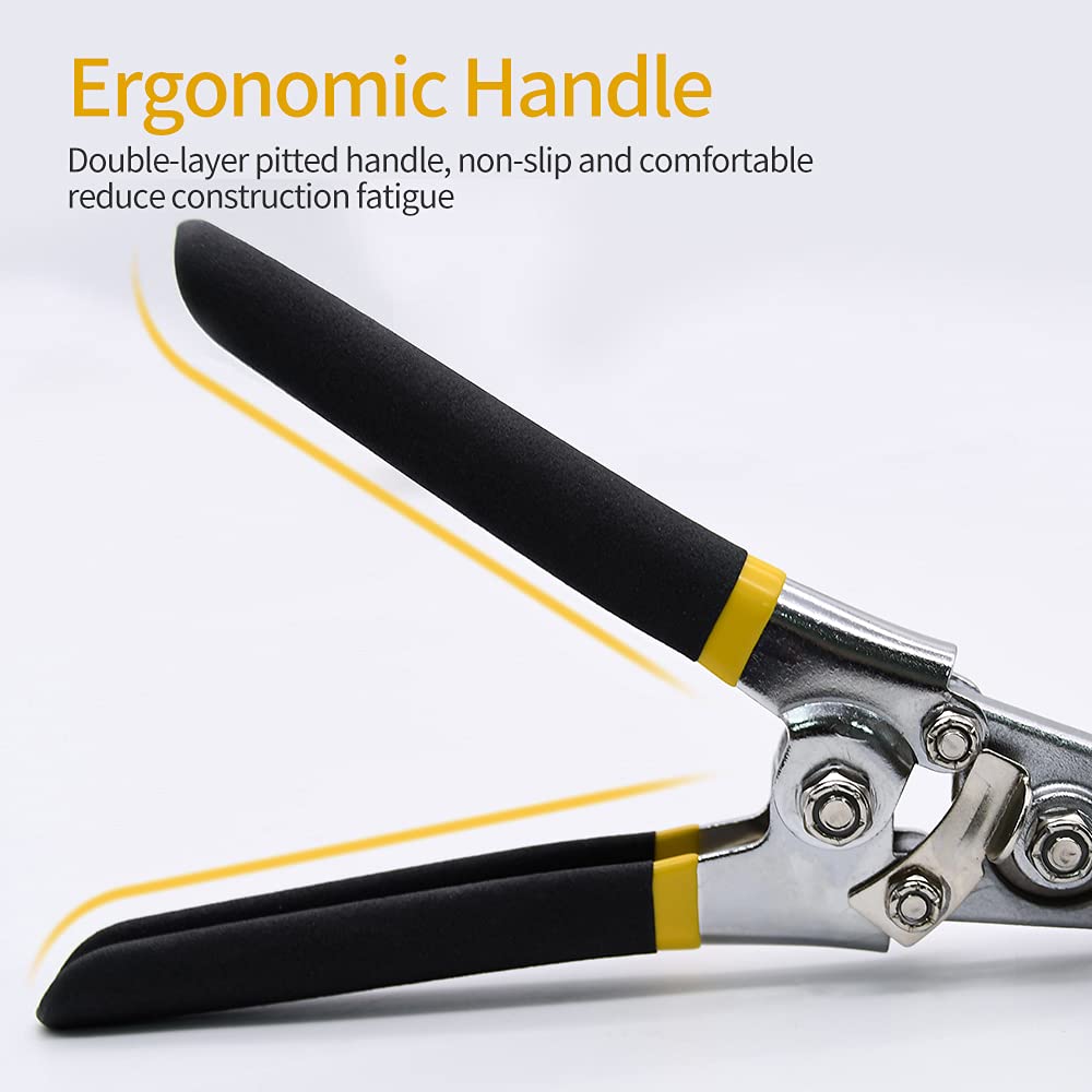 Anti-slip jaws on the Mdvora seamer keep metal secure during bending.