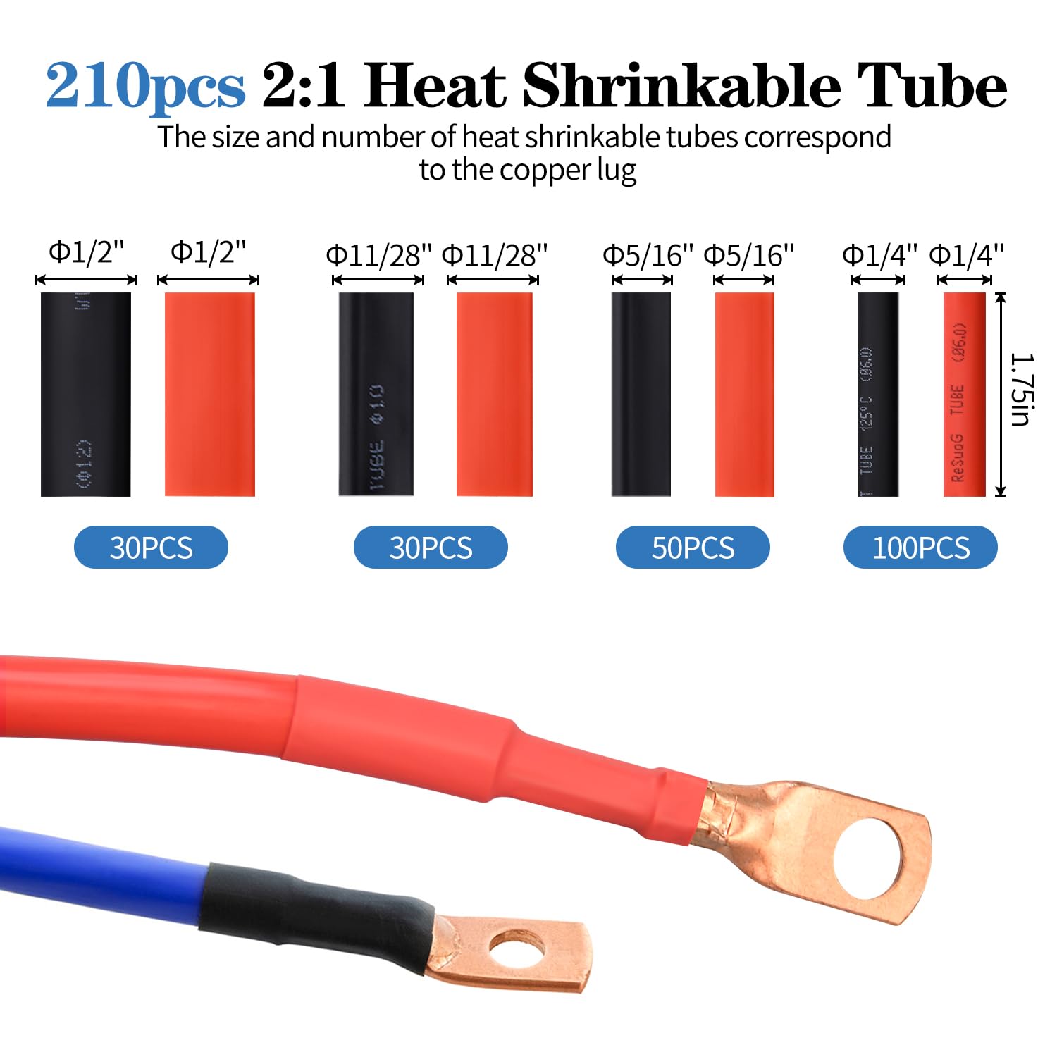 Mdvora heat shrink tubes 210-count provide durable insulation and protection.
