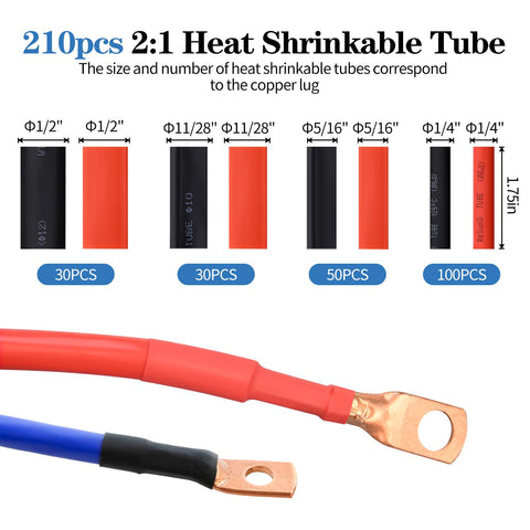 Mdvora heat shrink tubes 210-count provide durable insulation and protection.