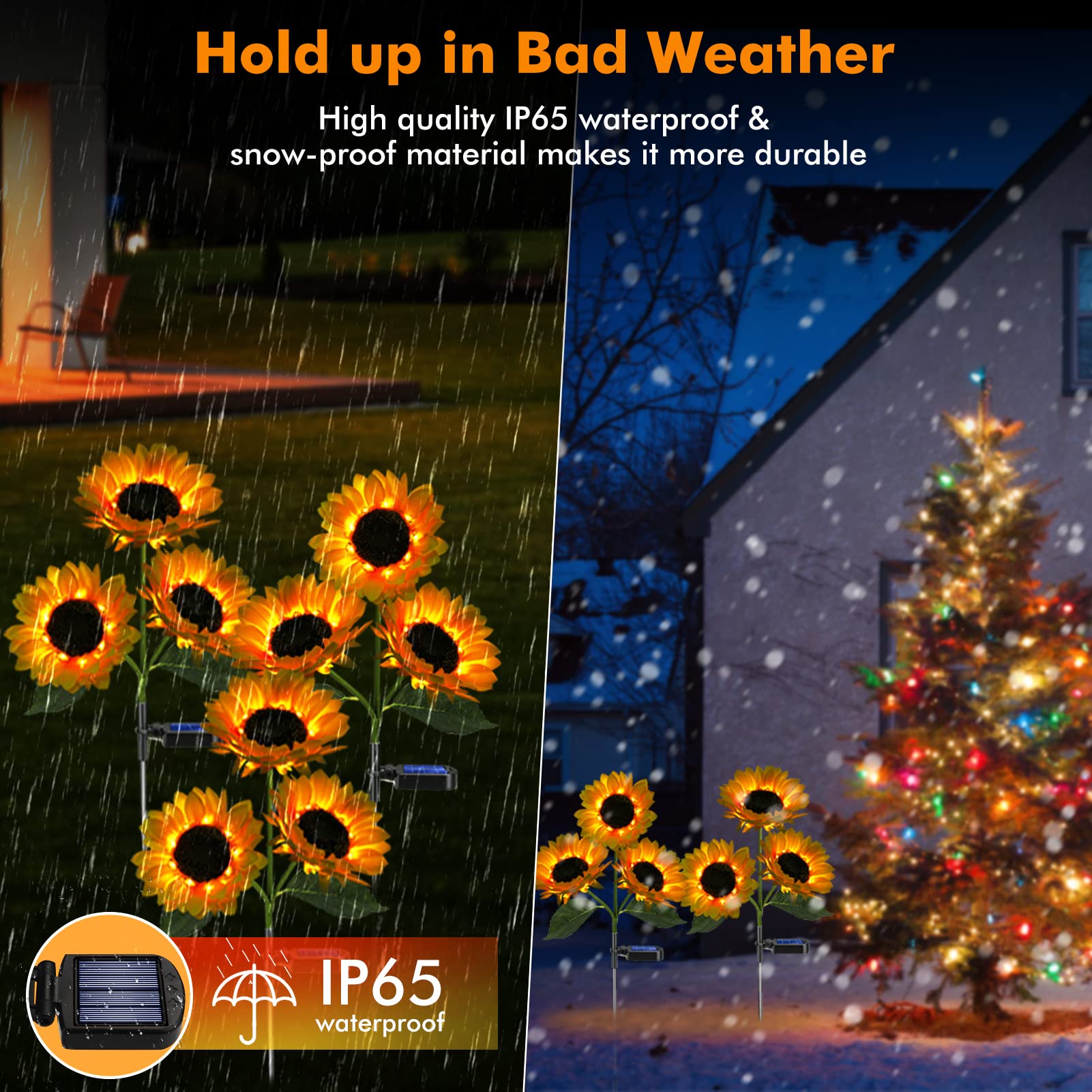 Meagoo solar sunflower light patio glow enhances evenings with soft warm illumination