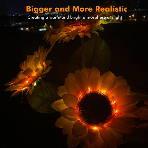 Meagoo sunflower light garden border decor adds daytime charm and nighttime ambience