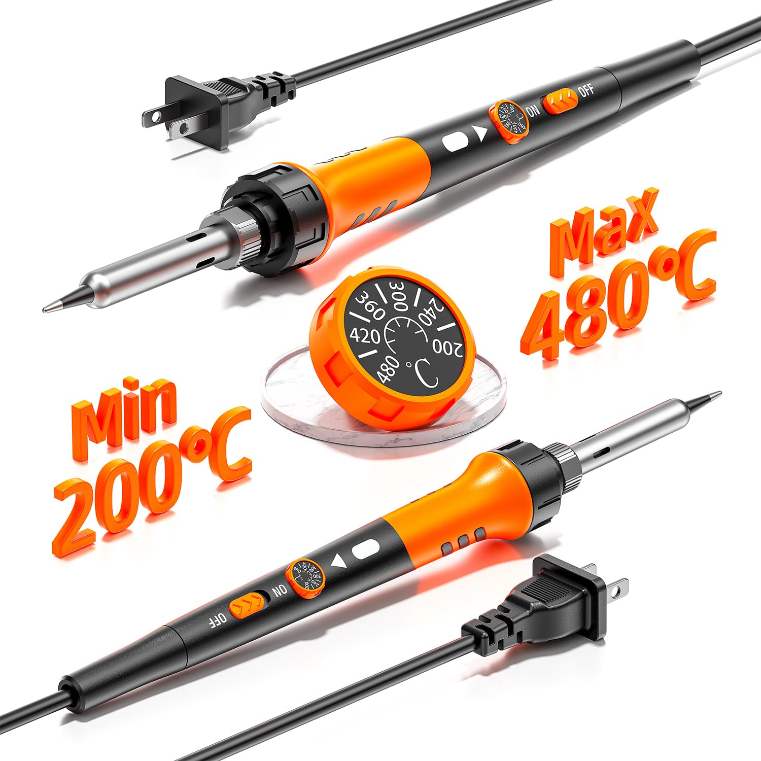 MEAKEST Soldering Iron Premium Kit ergonomic grip for comfortable use.