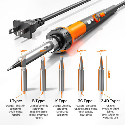 MEAKEST Soldering Iron Premium Kit interchangeable tips for versatility.