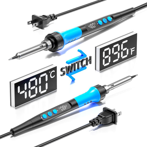MEAKEST soldering iron kit LCD display shows temperature clearly for accurate work.
