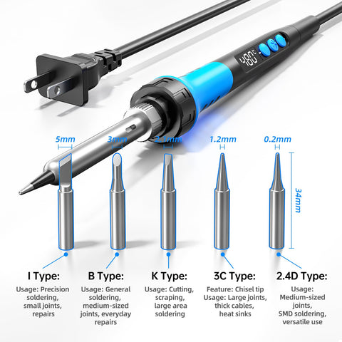 MEAKEST soldering iron kit tips and wire for quick starting projects and repairs.