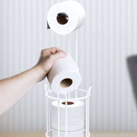 Meangood toilet paper holder with rust-resistant finish for long-lasting use.