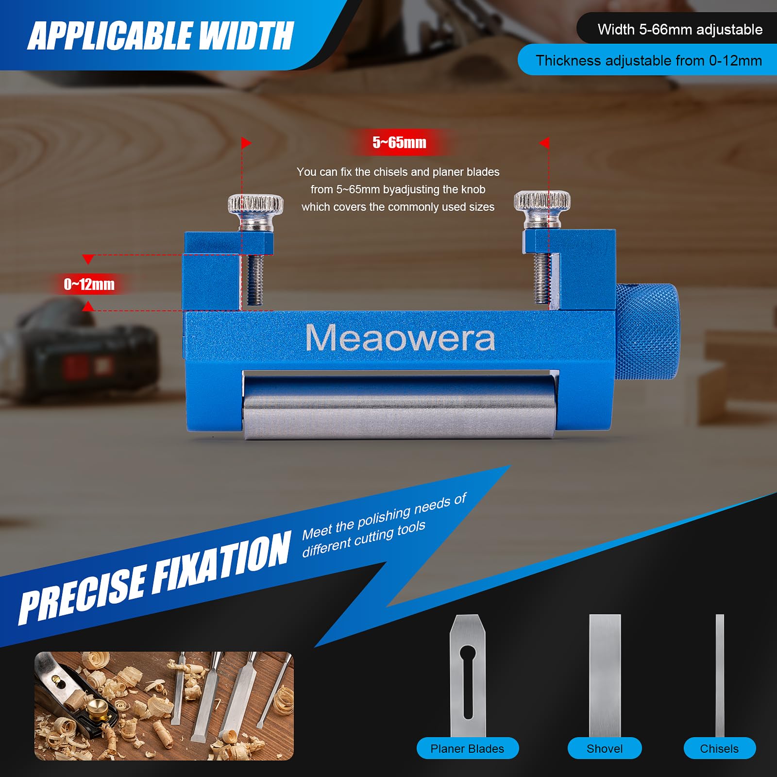Meaowera chisel sharpening kit locking-knob-solid-metal resists loosening during heavy use.