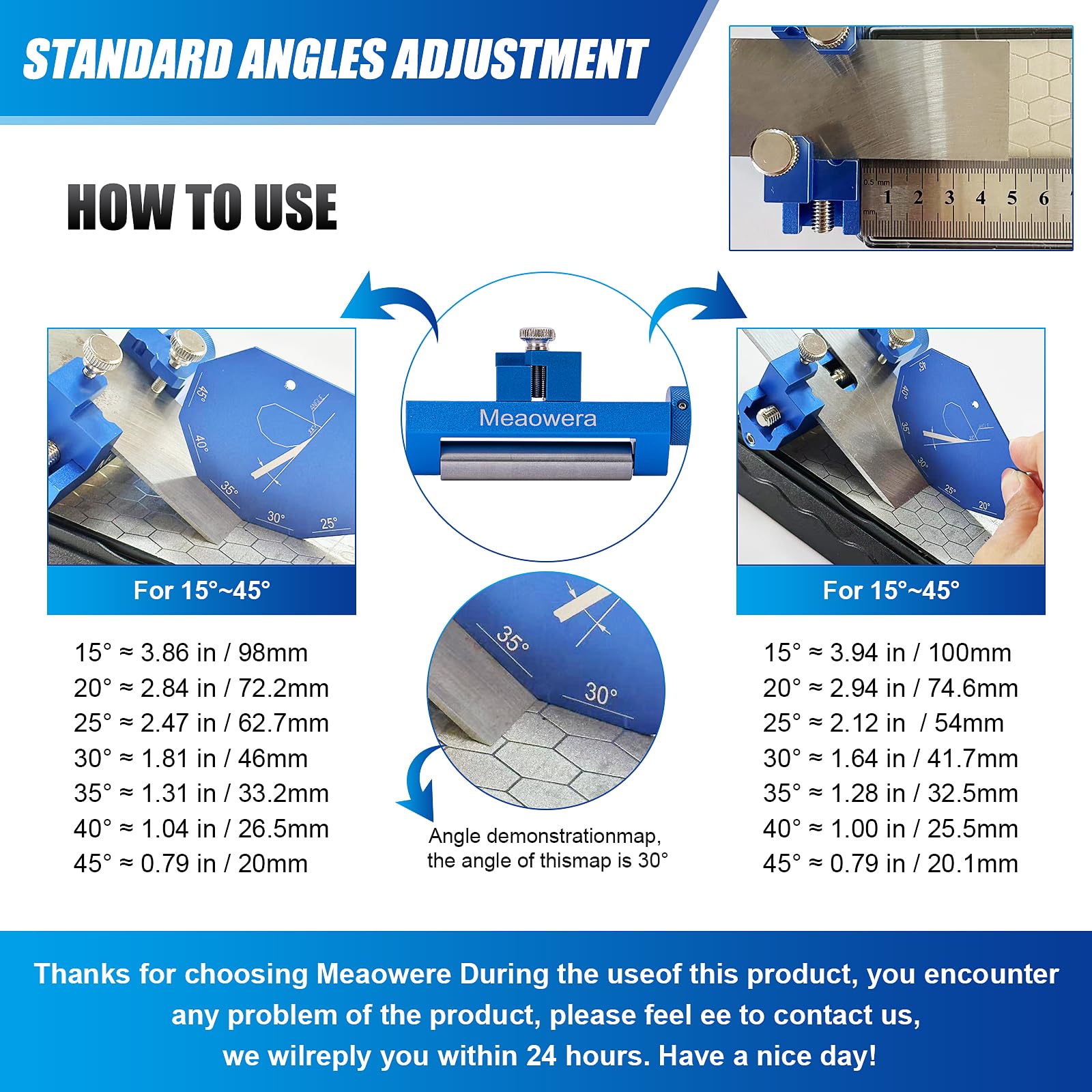 Meaowera chisel sharpening kit universal-fit handles blades 5–66 mm wide.