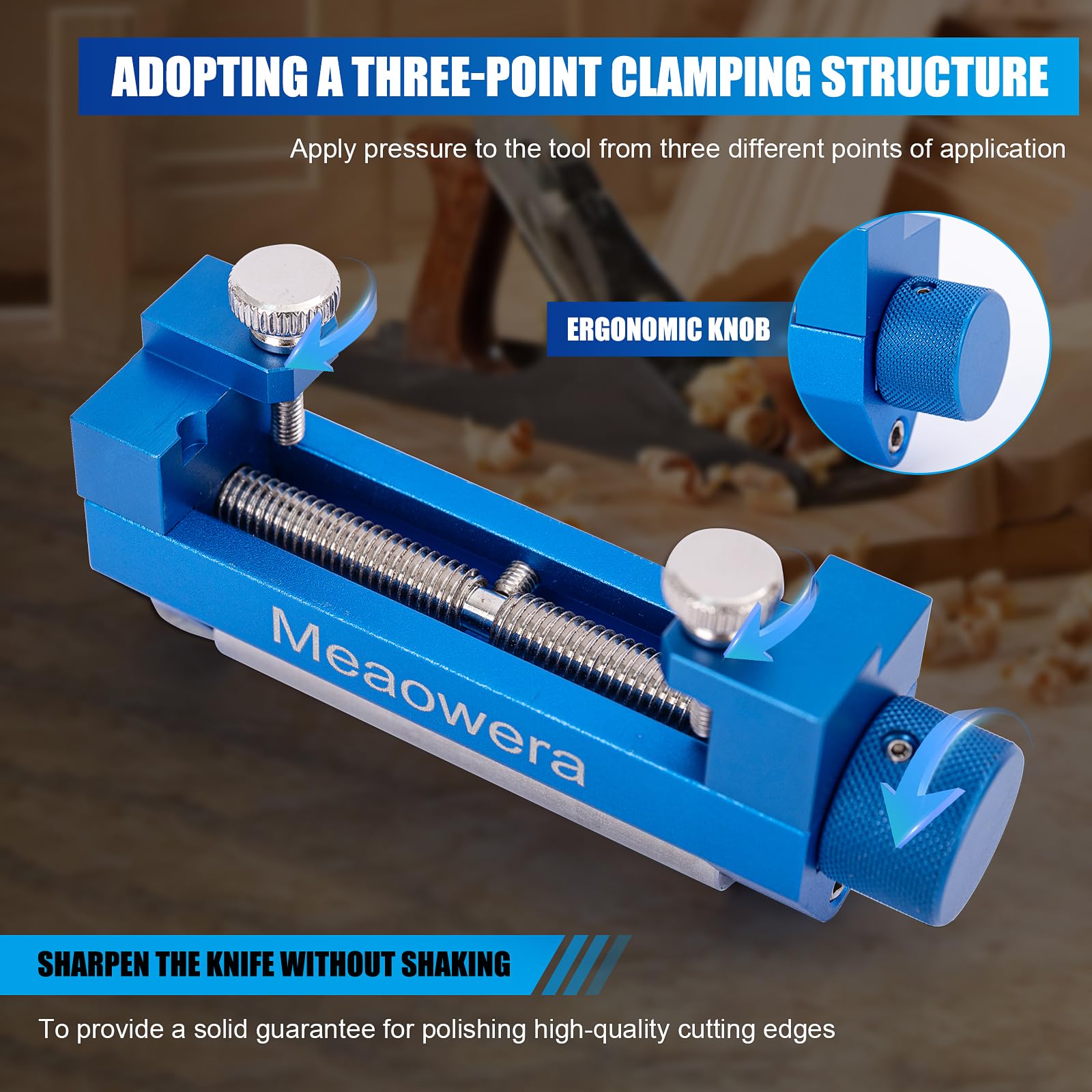 Meaowera chisel sharpening kit widened-roller boosts stability for smoother motion.