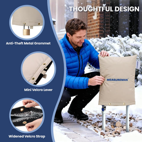 MEASUREMAN thick cotton insulation improves warmth around critical plumbing