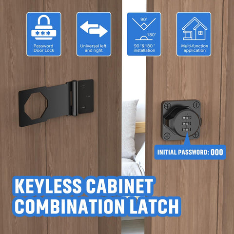 MeBantoo cabinet lock close-up showing 3-digit combination dial for keyless access.