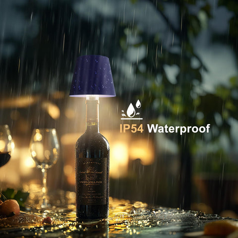 Mebaraul portable bottle lamp adds cordless convenience for events.
