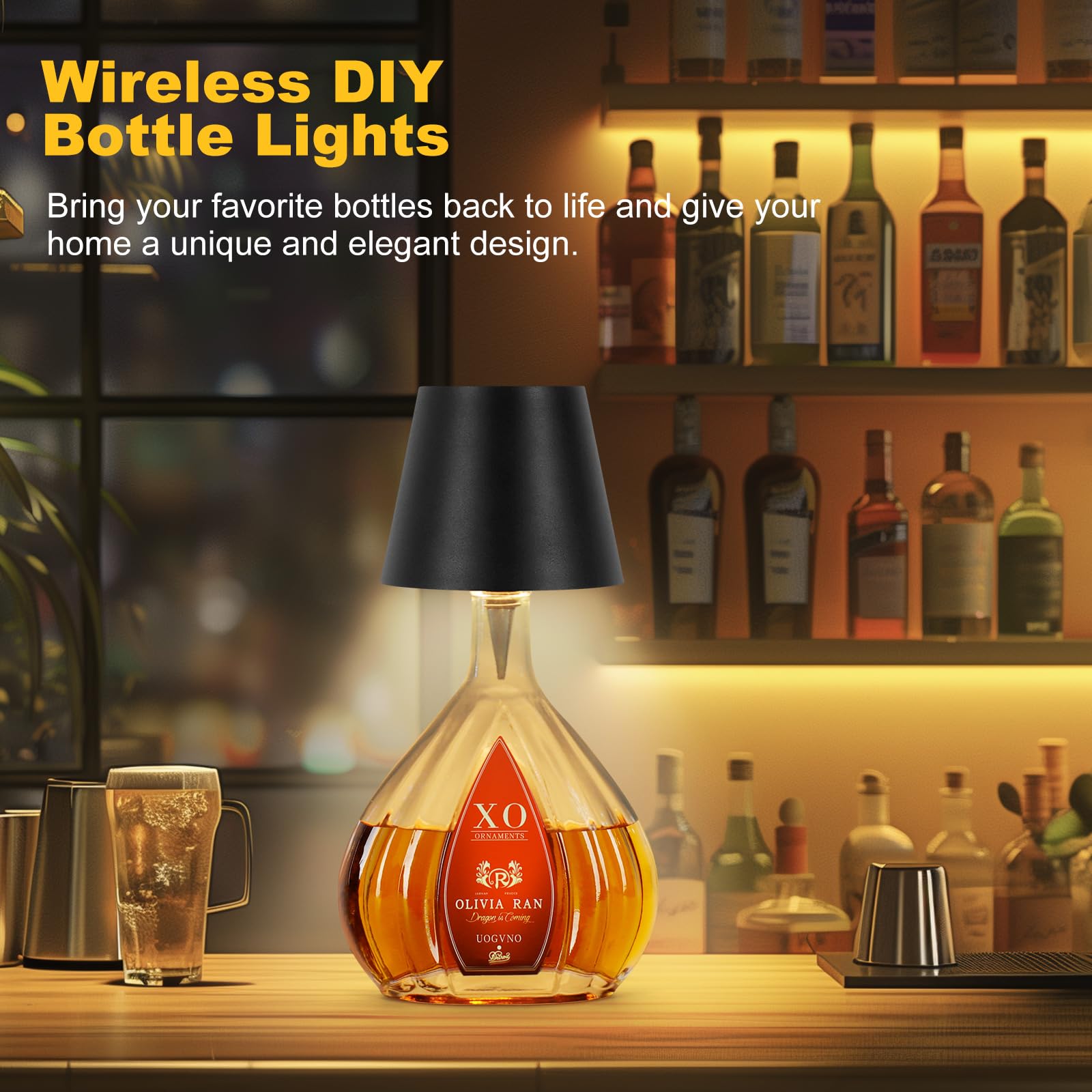 Mebaraul silicone adapter fitting a wine bottle for lamp base.