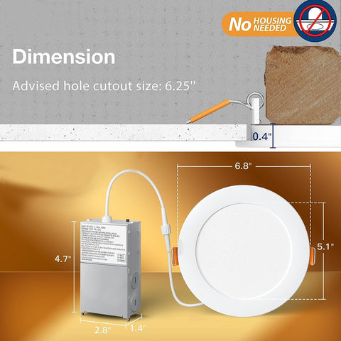 Meccein 6500K daylight downlight offers crisp task lighting.