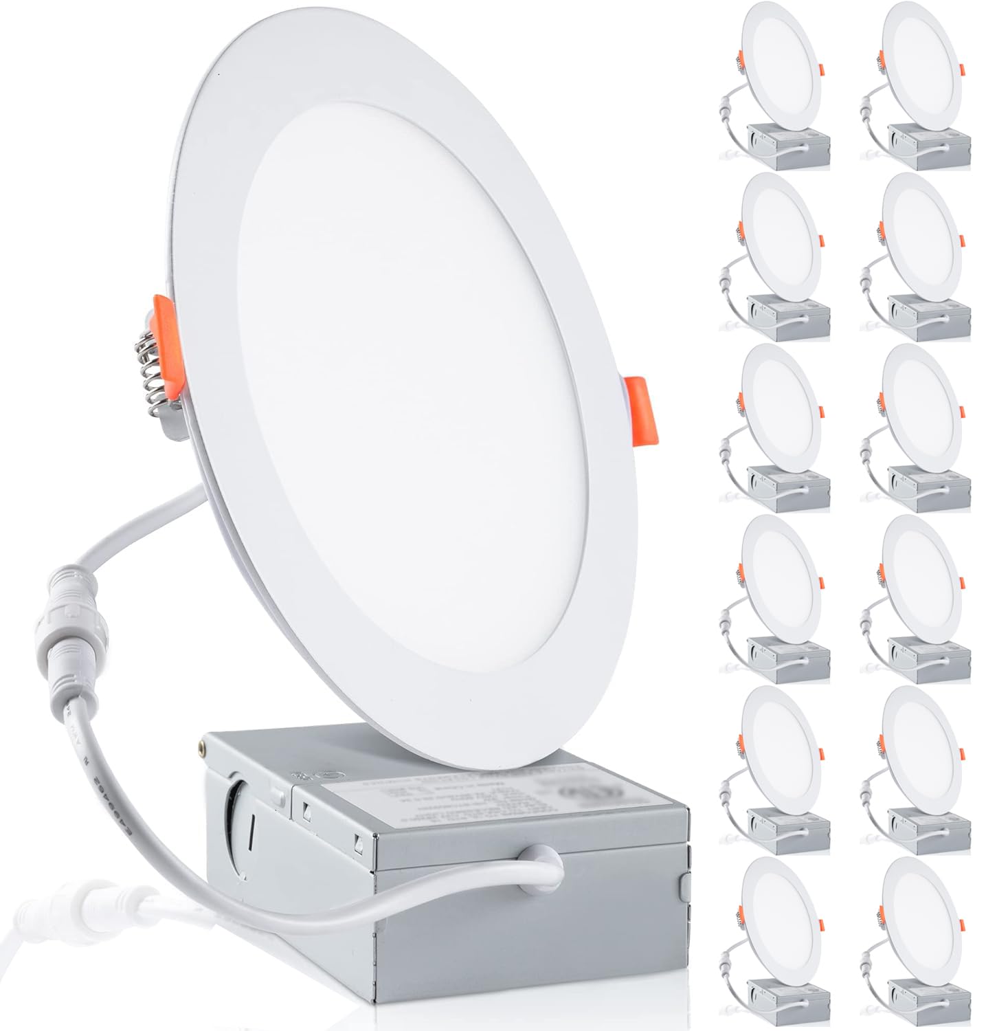 Meccein 6-inch LED downlight with junction box for safe, easy installation.