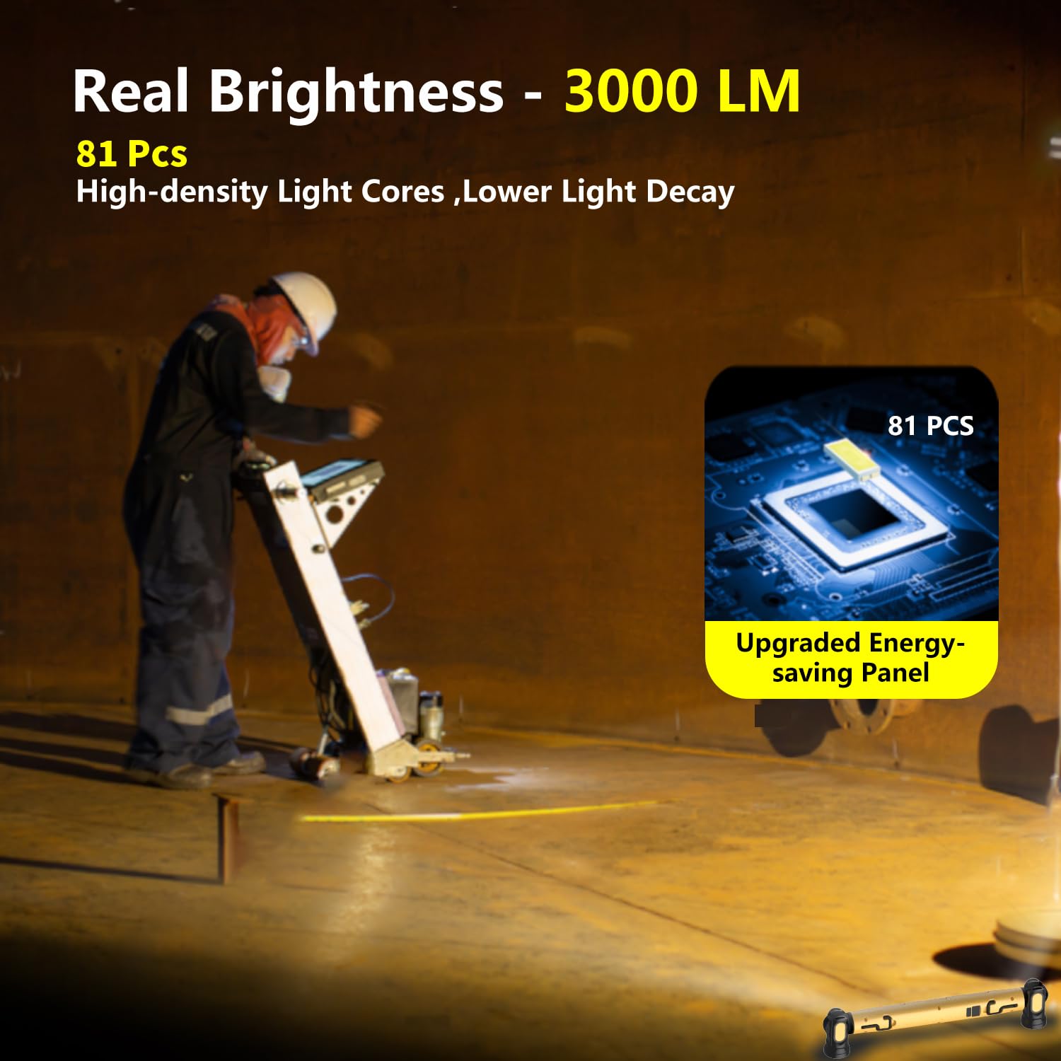 MechaniLite under-hood light bar with 81-LED COB board for clear visibility.