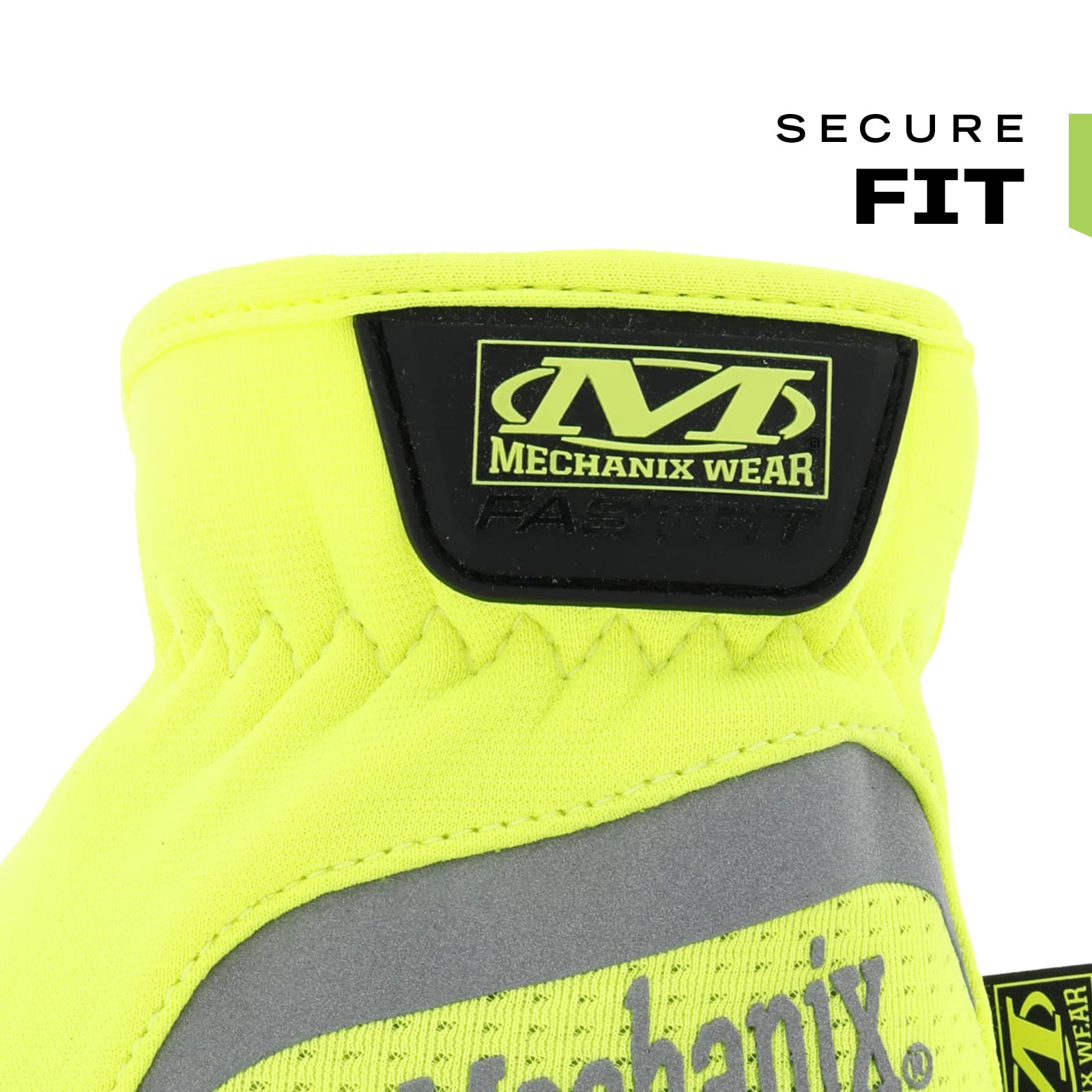 Mechanix Wear Hi-Viz FastFit ANSI-107 compliant design improves visibility.