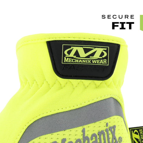 Mechanix Wear Hi-Viz FastFit ANSI-107 compliant design improves visibility.