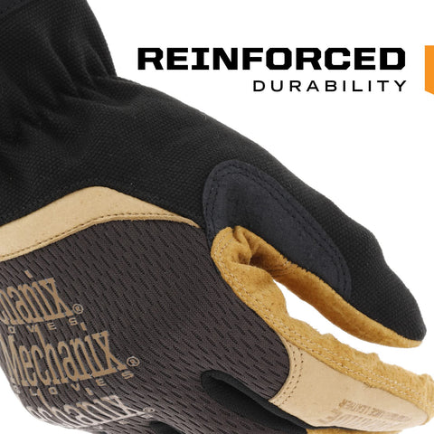 Mechanix Wear Fastfit Leather Gloves TrekDry breathability improves comfort on long shifts.