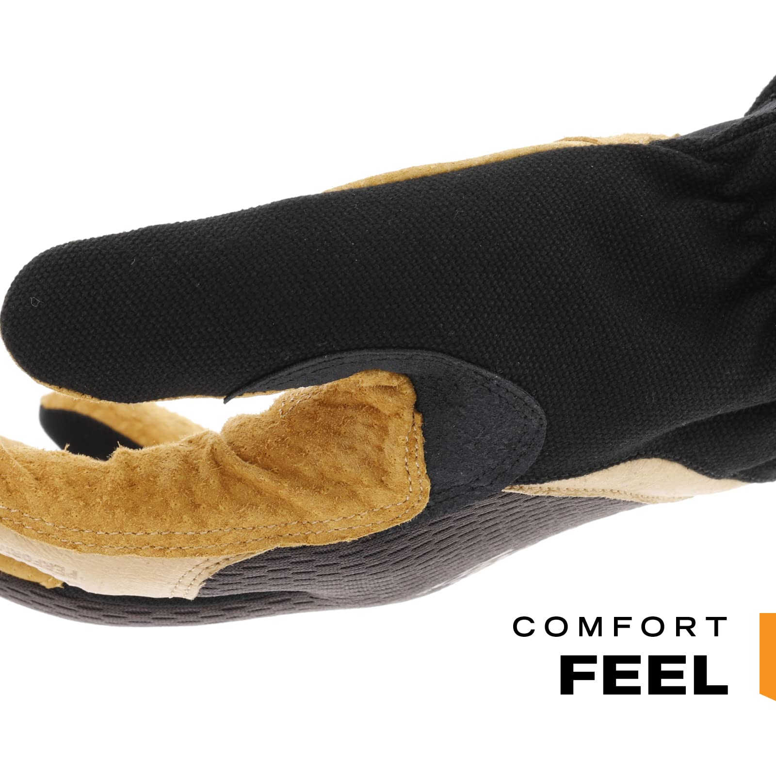 Mechanix Wear Fastfit Leather Gloves stretch-elastic cuff provides secure wrist fit and debris protection.