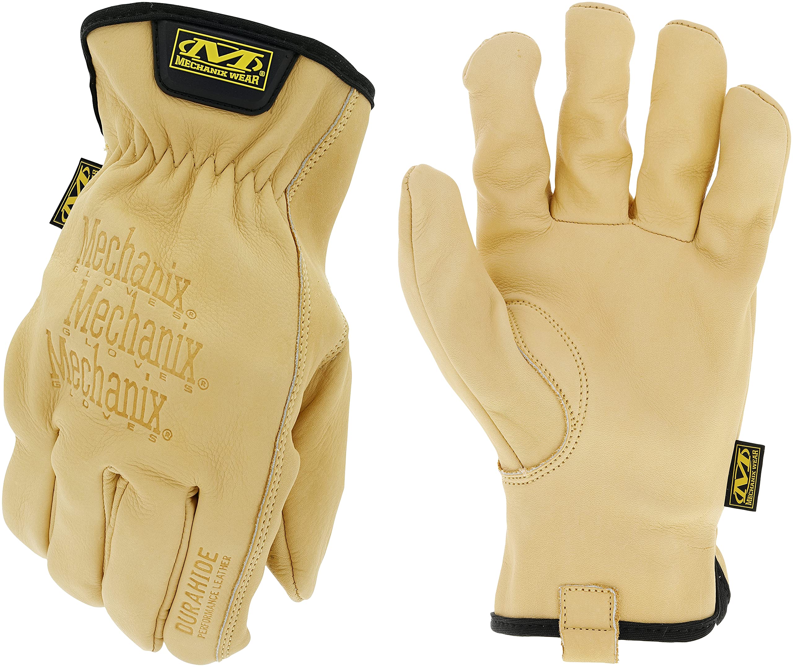 Mechanix Wear Leather Cow Driver gloves with water-resistant leather for outdoor work.