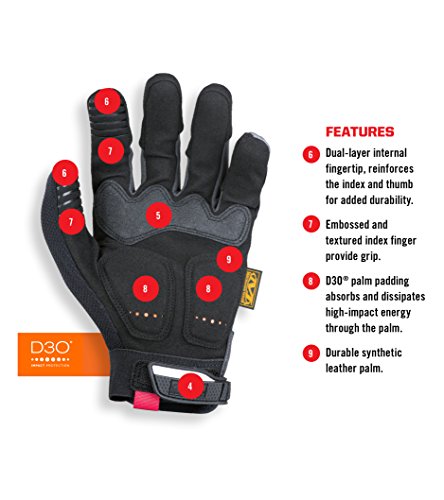 Mechanix Wear M-Pact gloves are ideal for carpentry and construction tasks.