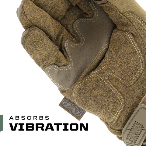 Touchscreen-capable Mechanix gloves allow device use without removal.