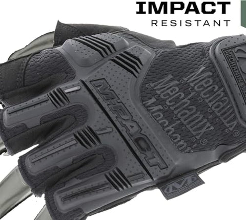 Mechanix Wear M-Pact fingerless gloves feature Armortex palm reinforcement for long-lasting wear.