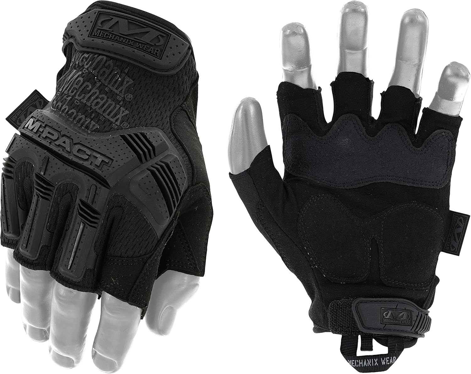 Mechanix Wear M-Pact fingerless gloves: knuckle-TPR protection for rugged tasks.