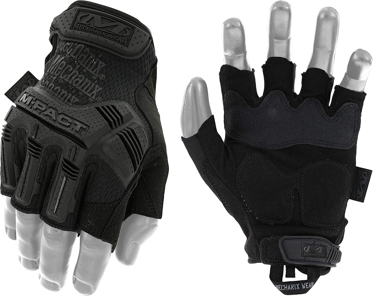 Mechanix Wear M-Pact fingerless gloves: knuckle-TPR protection for rugged tasks.