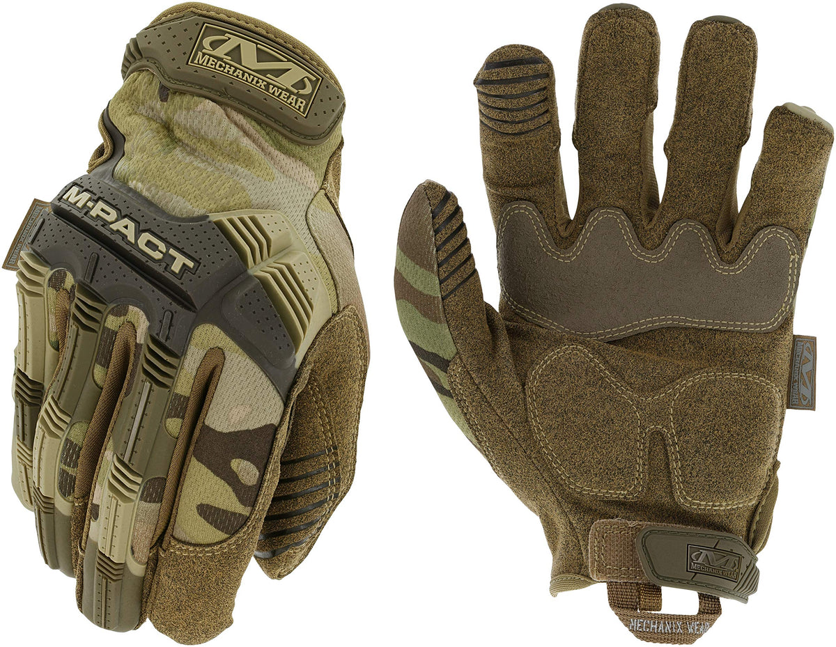 Mechanix Wear M-Pact gloves with knuckle guard for enhanced impact protection in rugged field work.