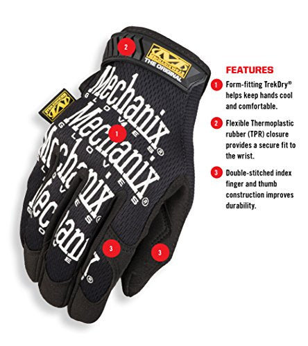 Mechanix Wear Original Gloves dexterity-focused design aids precise tasks in workshop and garage.