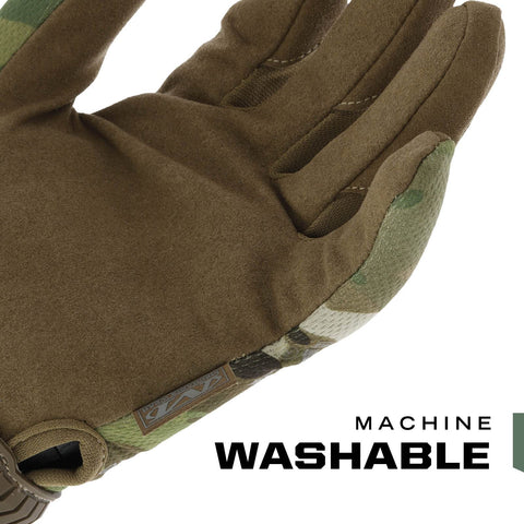 Welded synthetic leather finger coverings improve flexibility