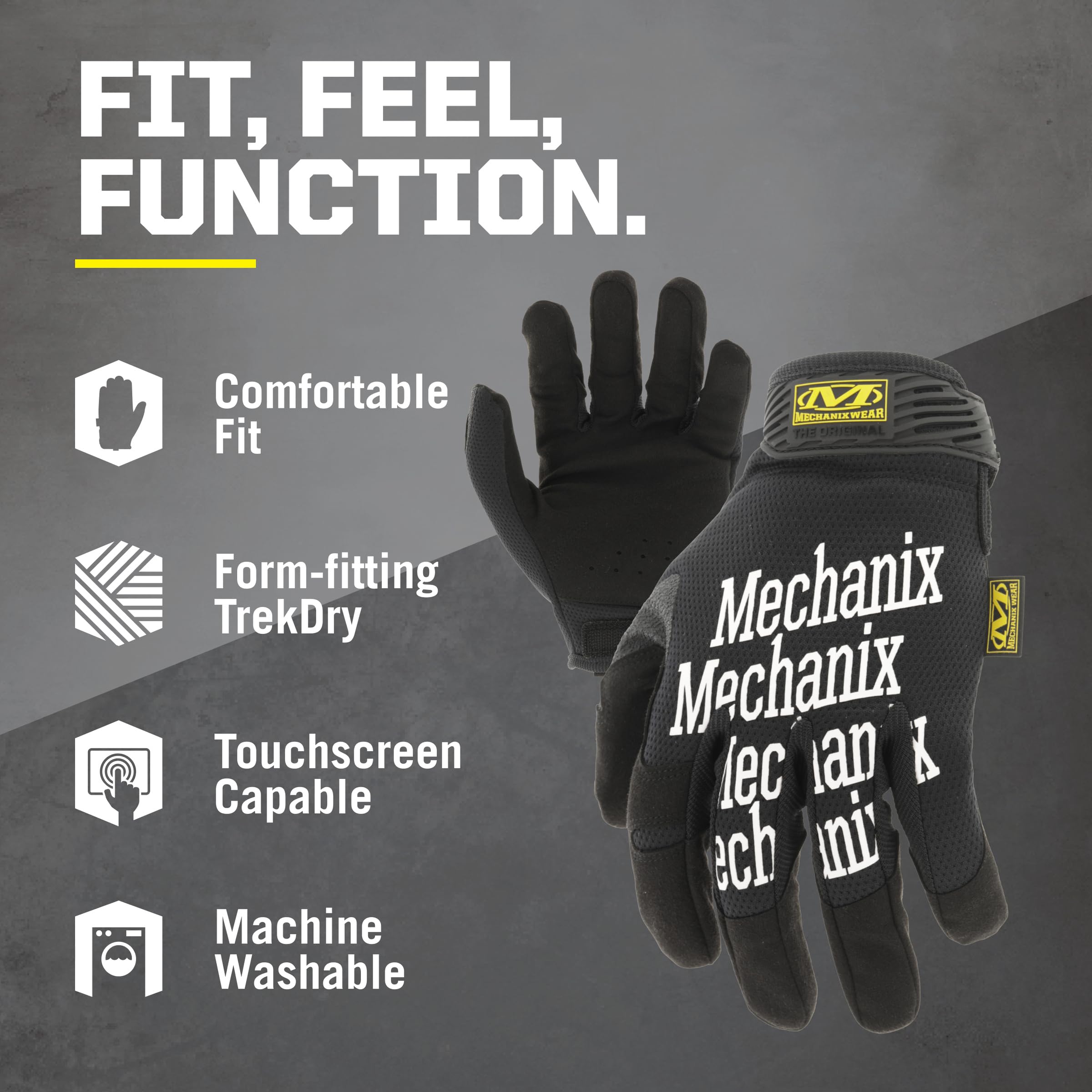 Mechanix Wear Original Work Gloves fingertips leather provide abrasion resistance for durable grip