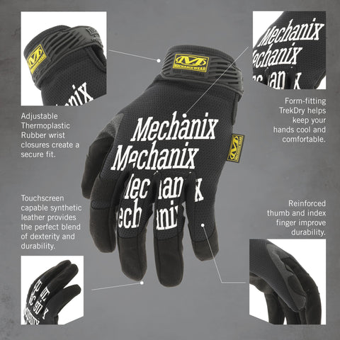 Mechanix Wear Original Work Gloves palm and heel padding reduce fatigue on long projects